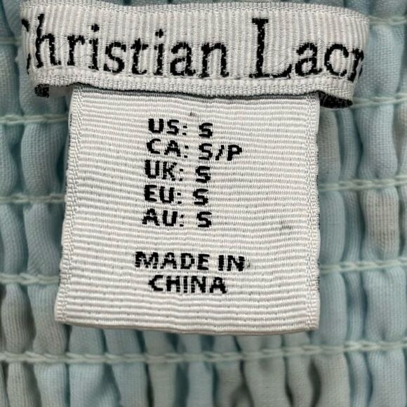 NEW Christian LaCroix Linen Foral dress in sky blue - Picture 7 of 7
